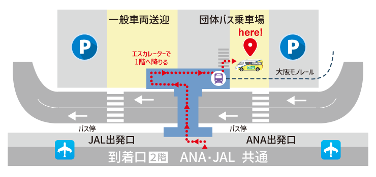  送迎車までの道のり